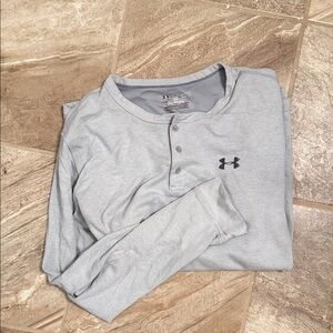 Under Armour Men's Light Gray Long Sleeve Henley